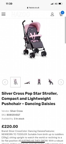 Silver cross pop stroller - cross,